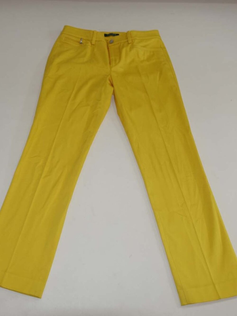 Lauren Ralph Lauren Women's Ankle Chino Pants Size 4 Yellow 28.5" Inseam Cotton